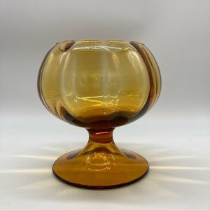 Empoli amber glass brandy sniffer/pedistal dish